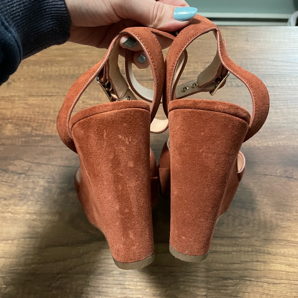 Kate Spade Key Lime Suede Wedge Sandals - Picture 13 of 15